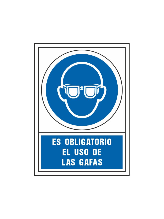 Pictograma syssa señal de obligacion es obligatorio el uso de las gafas en pvc 245x345 mm Pictograma syssa señal de obligacion es obligatorio el uso de las gafas en pvc 245x345 mm