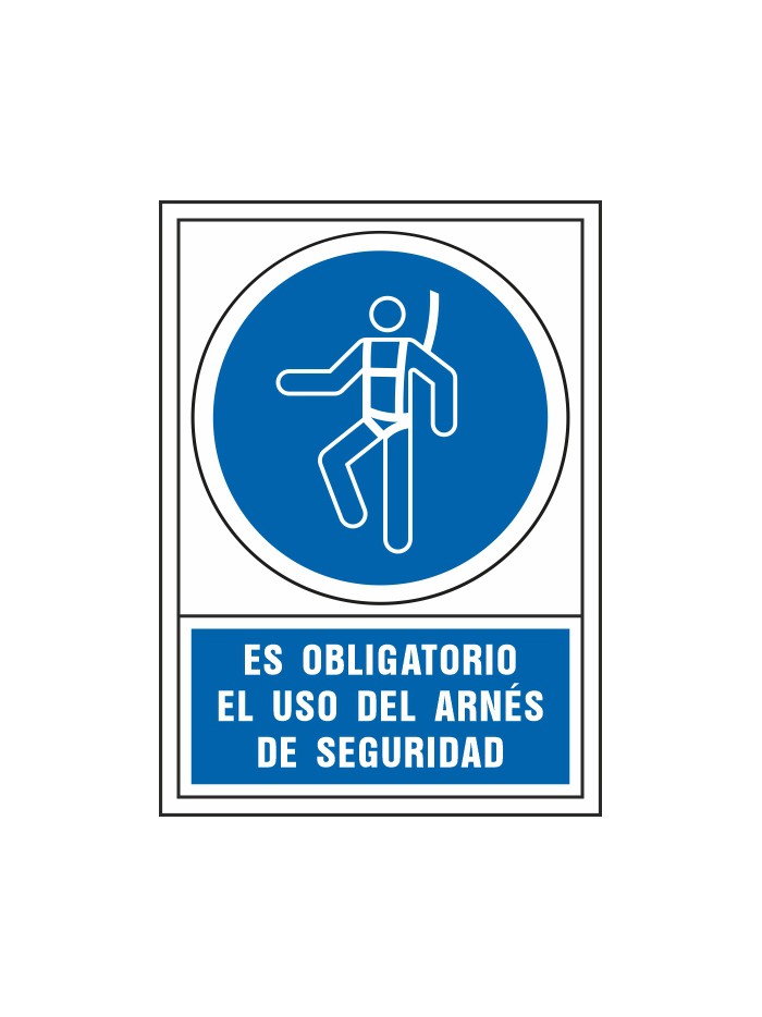 Pictograma syssa señal de obligacion es obligatorio el uso de arnes de seguridad en pvc 245x345 mm Pictograma syssa señal de obligacion es obligatorio el uso de arnes de seguridad en pvc 245x345 mm