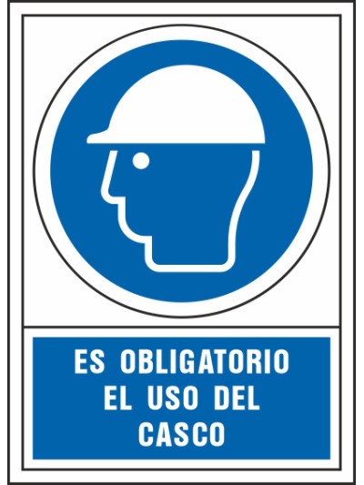 Pictograma syssa señal de obligacion es obligatorio el uso de casco en pvc 245x345 mm