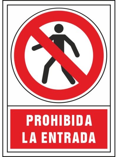 Pictograma syssa señal de prohibicion prohibida la entrada en pvc 245x345 mm