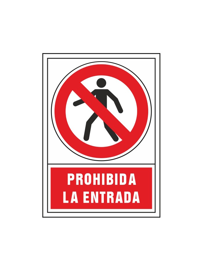 Pictograma syssa señal de prohibicion prohibida la entrada en pvc 245x345 mm Pictograma syssa señal de prohibicion prohibida la entrada en pvc 245x345 mm