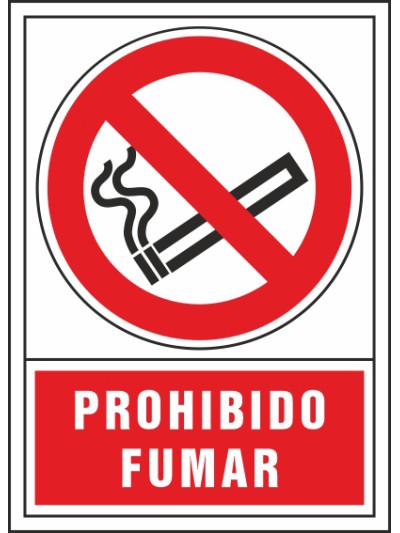Pictograma syssa señal de prohibicion prohibido fumar en pvc 245x345 mm