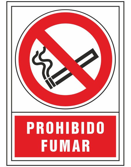 Pictograma syssa señal de prohibicion prohibido fumar en pvc 245x345 mm