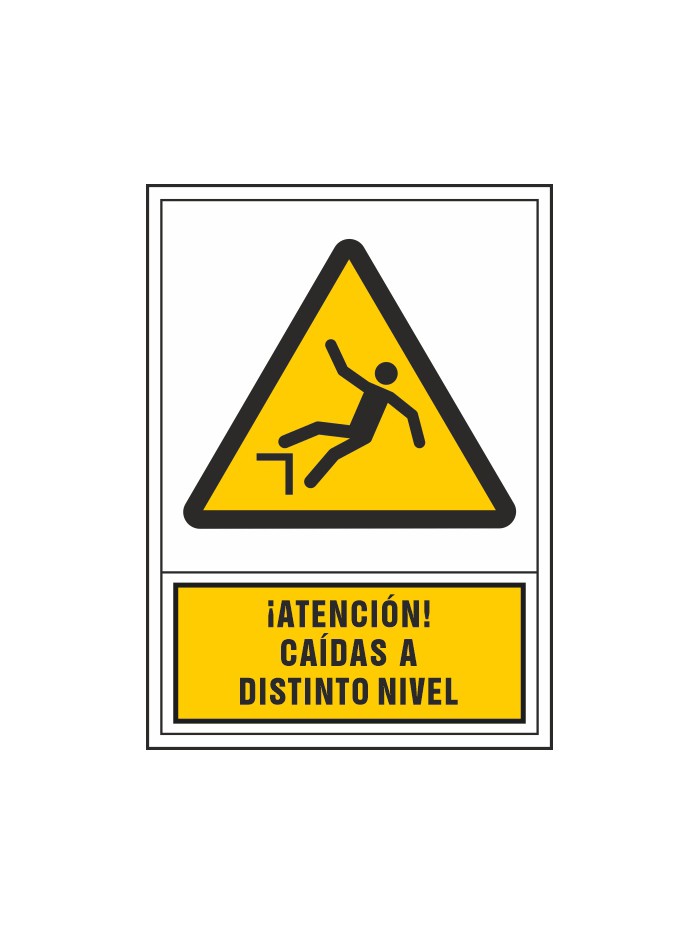 Pictograma syssa señal de advertencia atencion! caidas a distinto nivel en pvc 245x345 mm Pictograma syssa señal de advertencia atencion! caidas a distinto nivel en pvc 245x345 mm