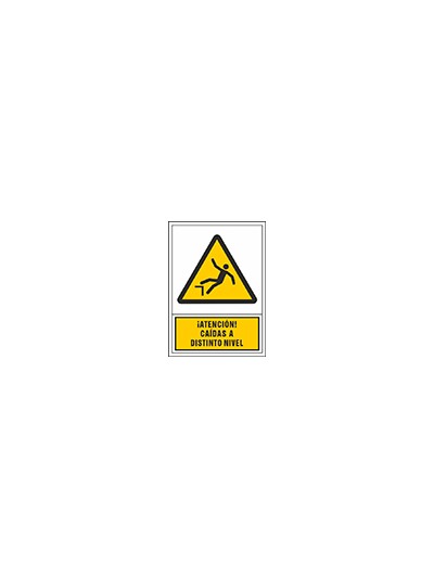 Pictograma syssa señal de advertencia atencion! caidas a distinto nivel en pvc 245x345 mm