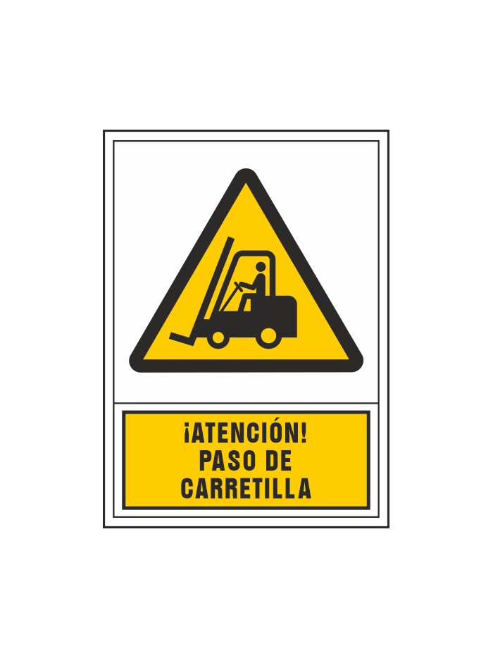 Pictograma syssa señal de advertencia atencion! paso de carretilla en pvc 245x345 mm Pictograma syssa señal de advertencia atencion! paso de carretilla en pvc 245x345 mm