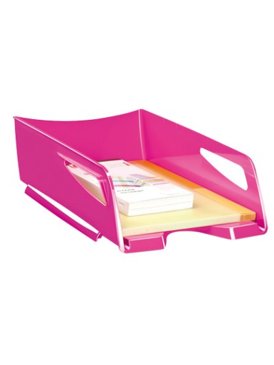 Bandeja sobremesa cep maxi de gran capacidad plastico rosa 386x270x115 mm