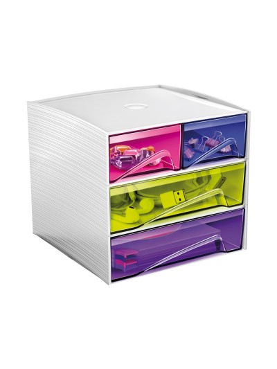 Fichero cajones de sobremesa cep mycube 4 cajones poliestireno multicolor 186x185x175 mm