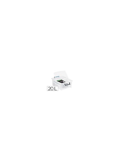 Contenedor plastico cep 20 litros 190x460x170 mm transparente con tapa y cierre hermetico
