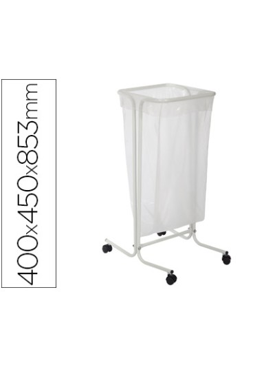 Soporte cep para bolsas de basura de 110 litros en plastico y acero con ruedas 400x450x853 mm