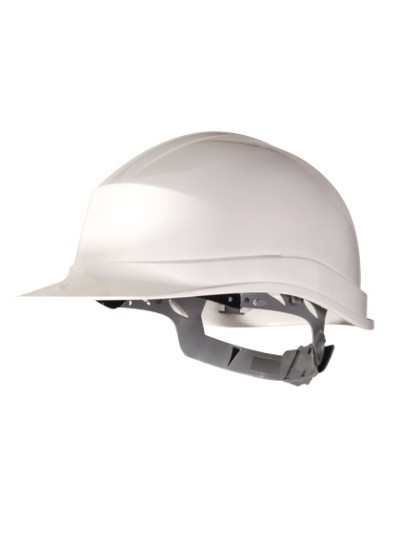 Casco de proteccion deltaplus polietileno especial para obra y trabajos electricos de baja tension color blanco