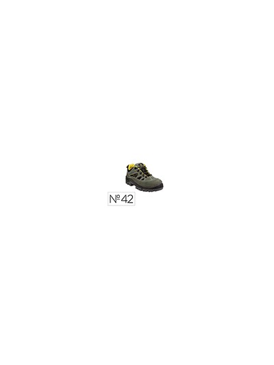 Zapatos de seguridad deltaplus trek de piel serraje puntera y suela composite verde talla 42