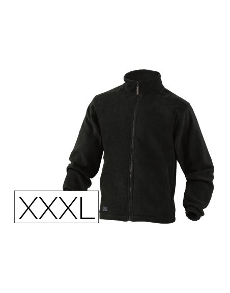 Chaqueta deltaplus polar con cremallera 2 bolsillos color negro talla 3xl
