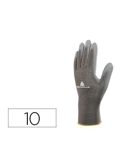 Guantes deltaplus poliester antideslizante lavable especial para manipulacion y manutencion gris talla 10