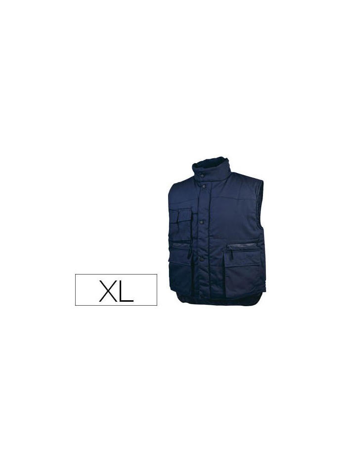 Chaleco deltaplus multibolsillos con cremallera cintura elastica color azul naranja talla xl Chaleco deltaplus multibolsillos con cremallera cintura elastica color azul naranja talla xl