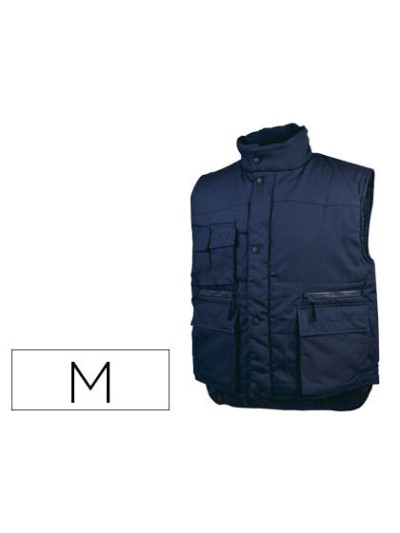 Chaleco deltaplus multibolsillos con cremallera cintura elastica color azul naranja talla m