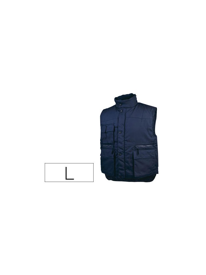 Chaleco deltaplus multibolsillos con cremallera cintura elastica color azul naranja talla l Chaleco deltaplus multibolsillos con cremallera cintura elastica color azul naranja talla l