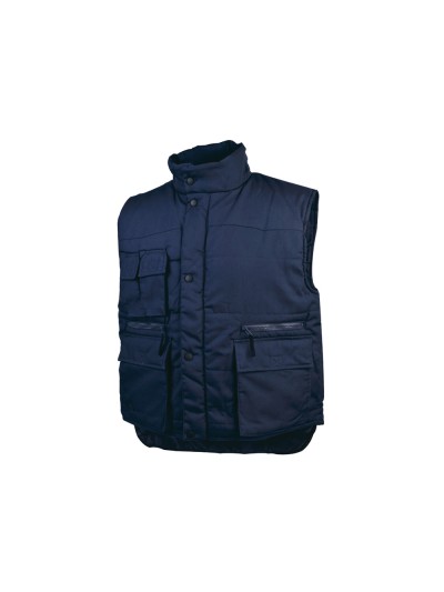 Chaleco deltaplus multibolsillos con cremallera cintura elastica color azul naranja talla l