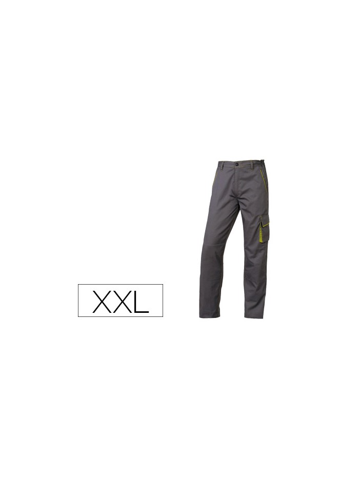 Pantalon de trabajo deltaplus cintura ajustable 5 bolsillos color gris verde talla xxl Pantalon de trabajo deltaplus cintura ajustable 5 bolsillos color gris verde talla xxl