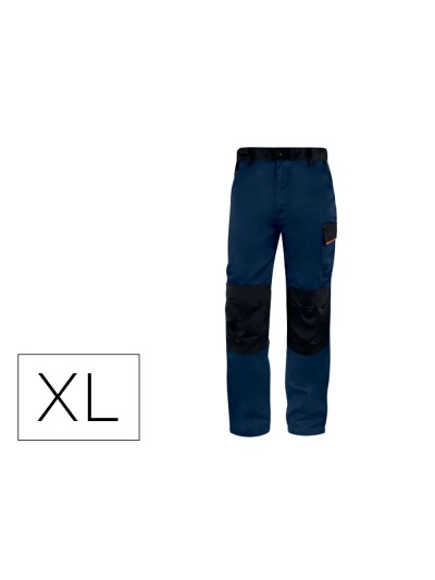 Pantalon de trabajo deltaplus cintura ajustable 5 bolsillos color azul naranja talla xl naranja talla xl