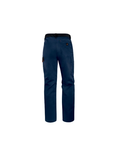 Pantalon de trabajo deltaplus cintura ajustable 5 bolsillos color azul naranja talla xl naranja talla xl