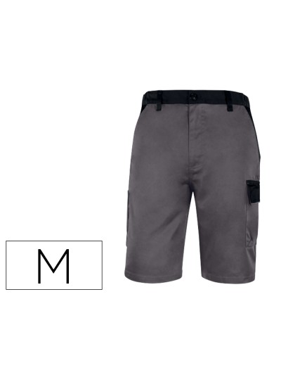 Pantalon de trabajo deltaplus bermuda cintura ajustable 5 bolsillos color gris talla m