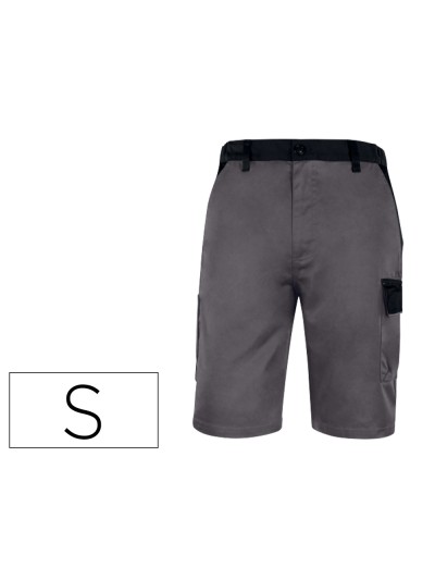 Pantalon de trabajo deltaplus bermuda cintura ajustable 5 bolsillos color gris talla s