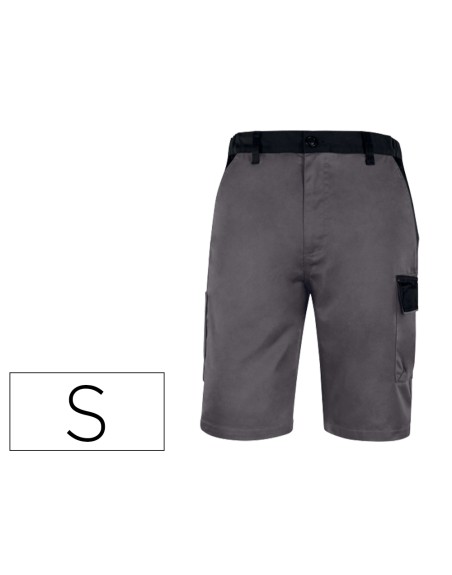 Pantalon de trabajo deltaplus bermuda cintura ajustable 5 bolsillos color gris talla s