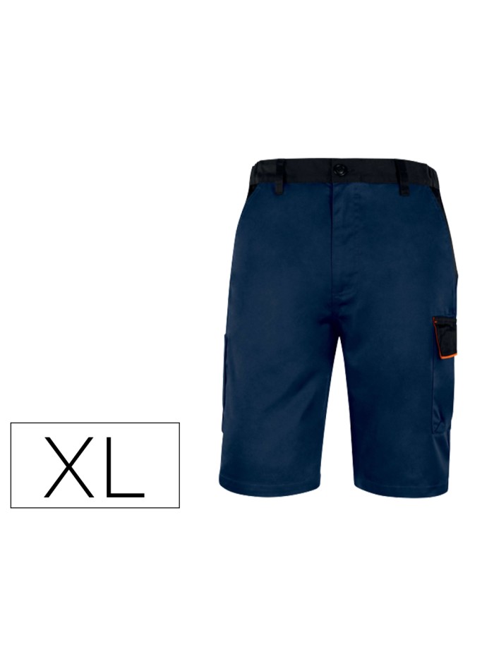 Pantalon de trabajo deltaplus bermuda cintura ajustable 5 bolsillo color azul naranja talla xl Pantalon de trabajo deltaplus bermuda cintura ajustable 5 bolsillo color azul naranja talla xl