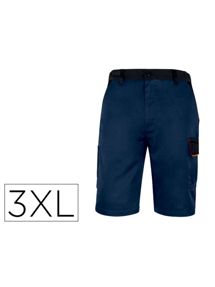 Pantalon de trabajo deltaplus bermuda cinta ajustable 5 bolsillos color azul naranjatalla 3xl Pantalon de trabajo deltaplus bermuda cinta ajustable 5 bolsillos color azul naranjatalla 3xl