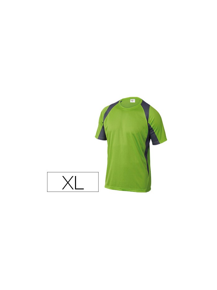 Camiseta deltaplus poliester manga corta cuello redondo tratamiento secado rapido color verde-gris talla xl Camiseta deltaplus poliester manga corta cuello redondo tratamiento secado rapido color verde-gris talla xl
