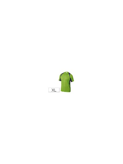 Camiseta deltaplus poliester manga corta cuello redondo tratamiento secado rapido color verde-gris talla xl