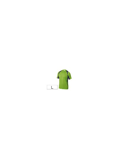 Camiseta deltaplus poliester manga corta cuello redondo tratamiento secado rapido color verde-gris talla l