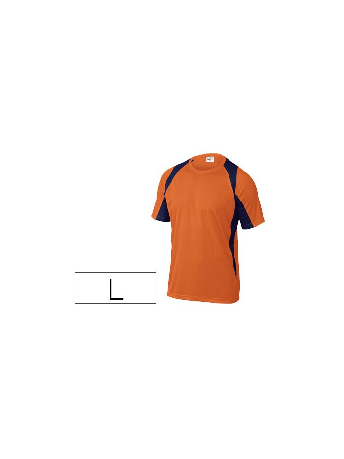 Camiseta deltaplus poliester manga corta cuello redondo tratamiento secado rapido color naranja-marino talla l Camiseta deltaplus poliester manga corta cuello redondo tratamiento secado rapido color naranja-marino talla l