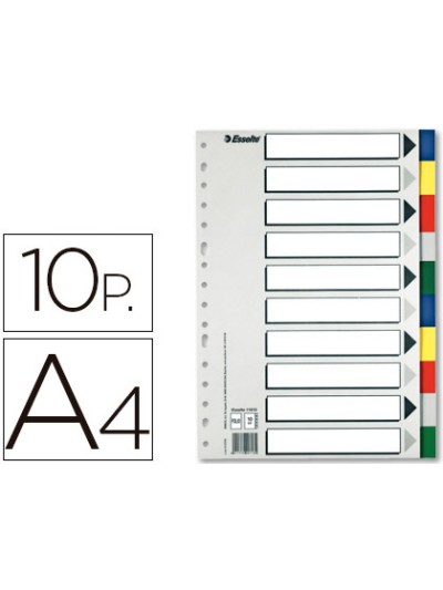 Separador esselte plastico juego de 10 separadores din a4 con 5 colores multitaladro