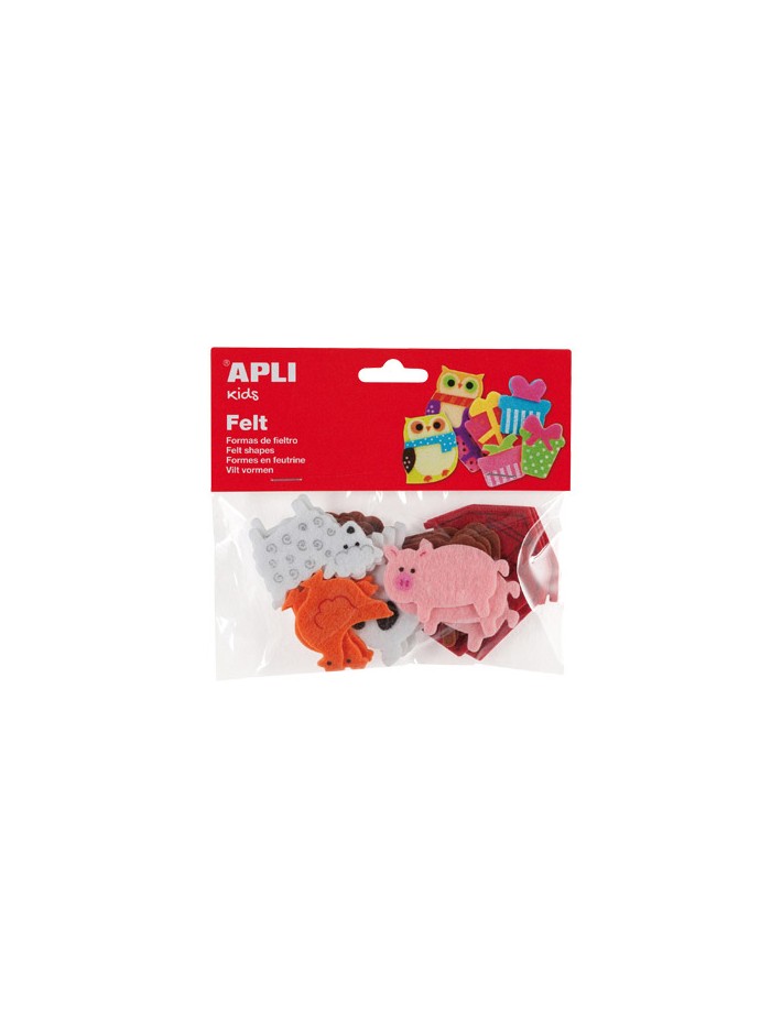 Figura de fieltro apli con forma de animales bolsa de 18 unidades surtidas Figura de fieltro apli con forma de animales bolsa de 18 unidades surtidas