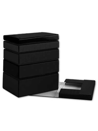 Carpeta proyectos pardo folio lomo 120 mm carton forrado negro con broche