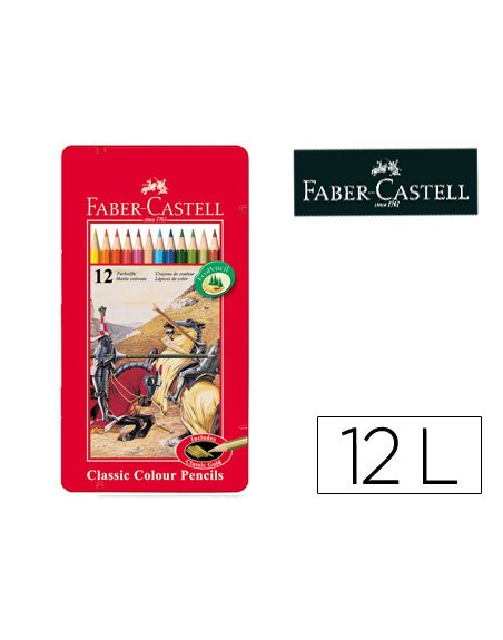 Lapices de colores faber castell caja metalica de 12 colores surtidos