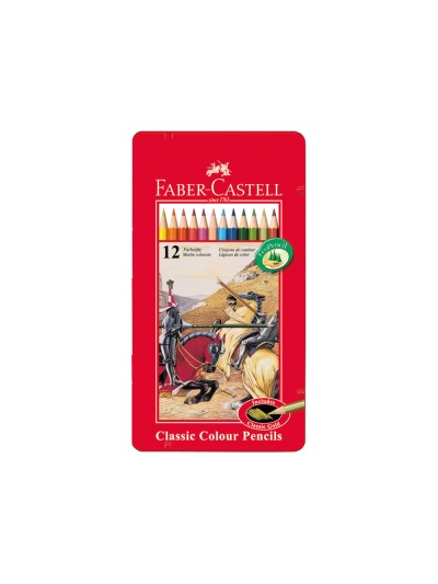 Lapices de colores faber castell caja metalica de 12 colores surtidos