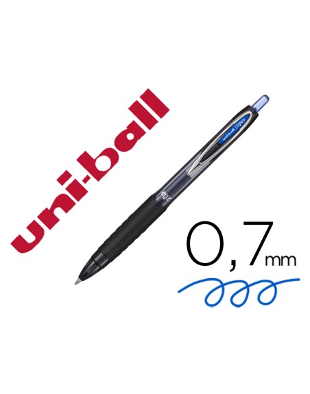 Boligrafo uni-ball signo 207e retractil 0,7 mm color azul