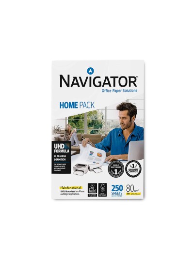 Papel fotocopiadora navigator home pack din a4 80 gramos paquete de 250 hojas