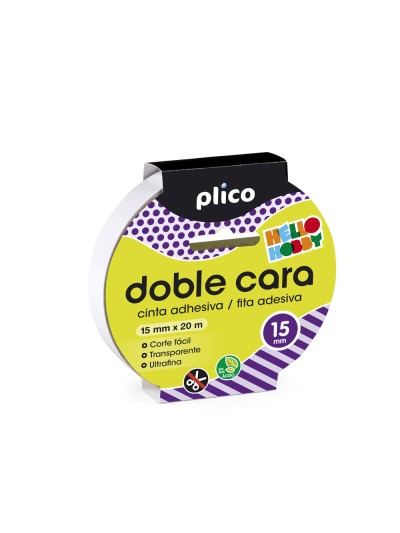 Cinta adhesiva plico doble cara 20 mt x 15 mm