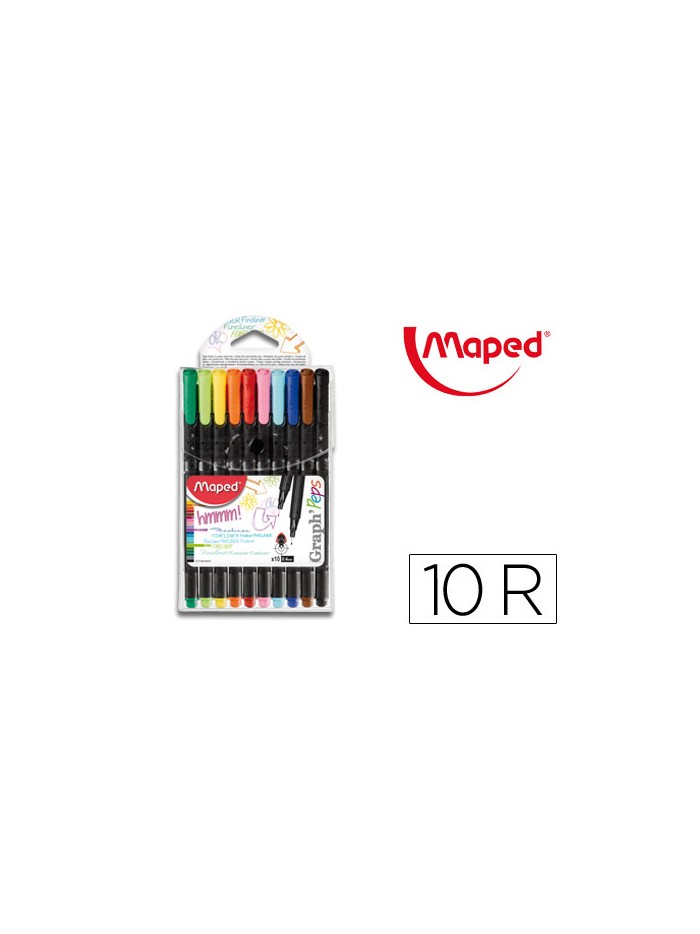 Rotulador maped punta de metal graph peps fine liner estuche de 10 colores surtidos Rotulador maped punta de metal graph peps fine liner estuche de 10 colores surtidos