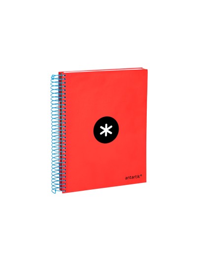 Cuaderno espiral a5 micro antartik tapa forrada120h 90gr cuadro 5mm 5 bandas 6 taladros colores surtidos