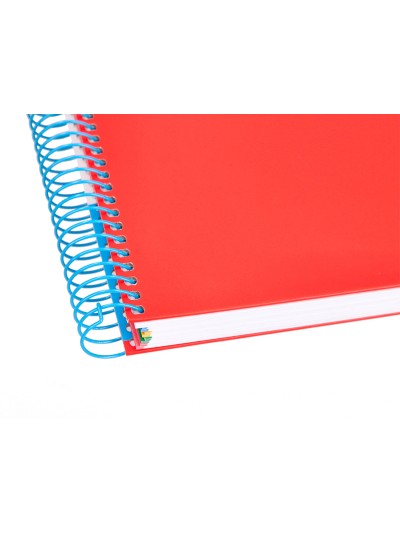 Cuaderno espiral a5 micro antartik tapa forrada120h 90gr cuadro 5mm 5 bandas 6 taladros colores surtidos