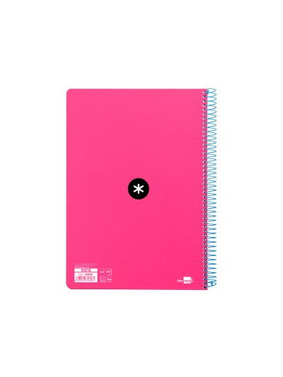 Cuaderno espiral antartik a5 tapa dura 80h 100 g cuadro 5mm con margen color rosa fluor