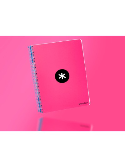 Cuaderno espiral antartik a5 tapa dura 80h 100 g cuadro 5mm con margen color rosa fluor