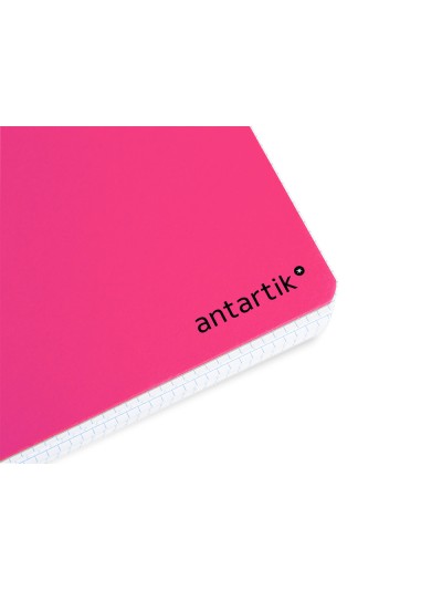 Cuaderno espiral antartik a5 tapa dura 80h 100 g cuadro 5mm con margen color rosa fluor