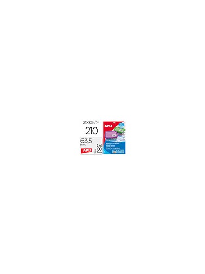 Etiqueta adhesiva apli 12328 tamaño 63,5x38,1 mm para congelados caja con 10 hojas a4 blancas directiva europea