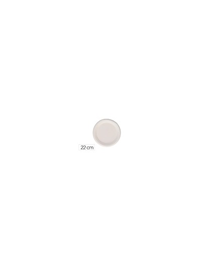 Plato fibra caña azucar bunzl biodegradable 22 cm diametro color blanco paquete de 50 unidades